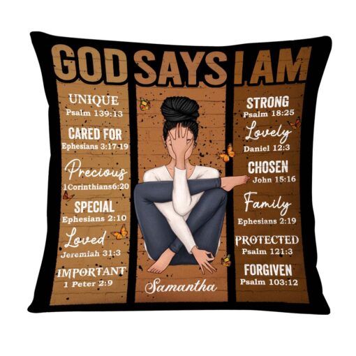 Personalized Daughter Granddaughter God Says I Am Pillow