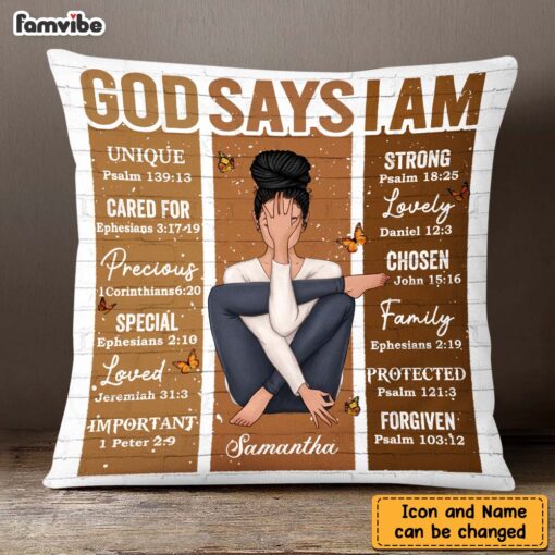 Personalized Daughter Granddaughter God Says I Am Pillow