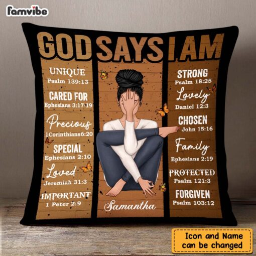 Personalized Daughter Granddaughter God Says I Am Pillow