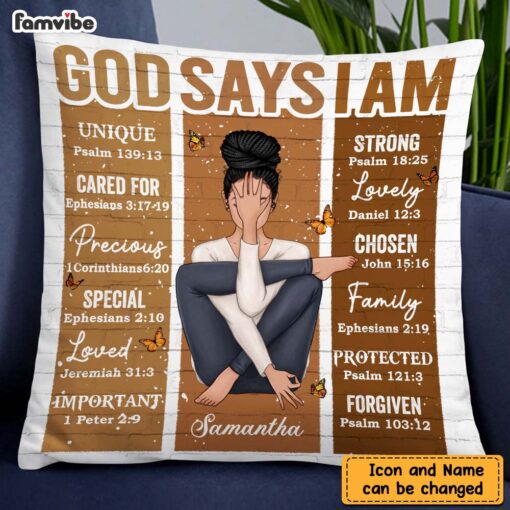 Personalized Daughter Granddaughter God Says I Am Pillow