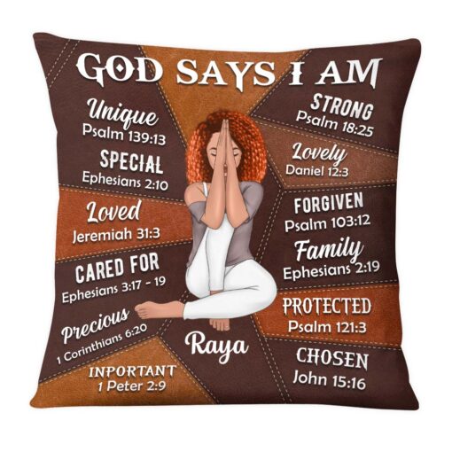 Personalized Daughter Granddaughter God Says You Are Leather Pattern Pillow