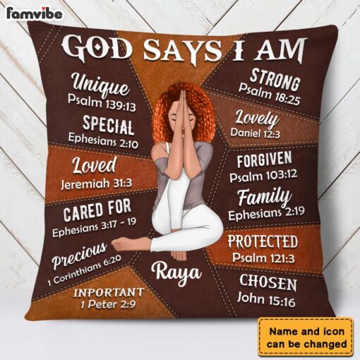 Personalized Daughter Granddaughter God Says You Are Leather Pattern Pillow