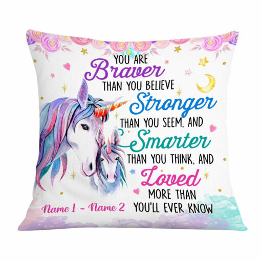 Personalized Daughter Granddaughter Son Grandson Unicorn Pillow