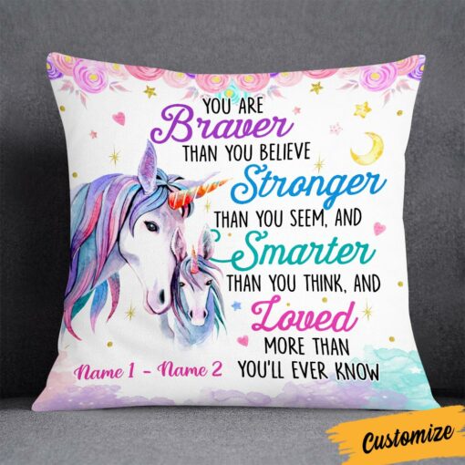 Personalized Daughter Granddaughter Son Grandson Unicorn Pillow