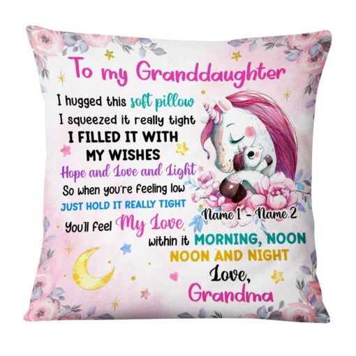 Personalized Daughter Granddaughter Unicorn Pillow