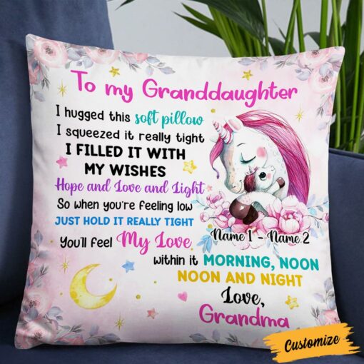 Personalized Daughter Granddaughter Unicorn Pillow