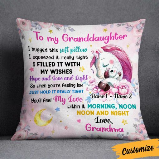 Personalized Daughter Granddaughter Unicorn Pillow