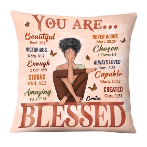 Personalized Daughter Granddaughter You Are Beautiful Loved Blessed Pillow