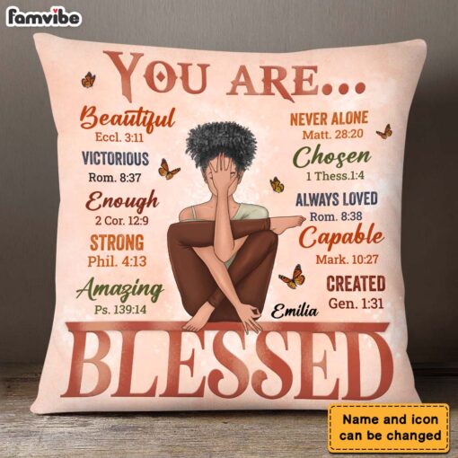 Personalized Daughter Granddaughter You Are Beautiful Loved Blessed Pillow