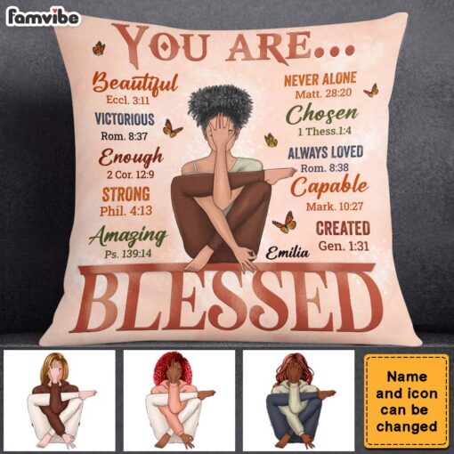 Personalized Daughter Granddaughter You Are Beautiful Loved Blessed Pillow