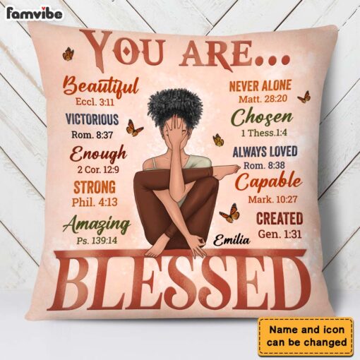 Personalized Daughter Granddaughter You Are Beautiful Loved Blessed Pillow