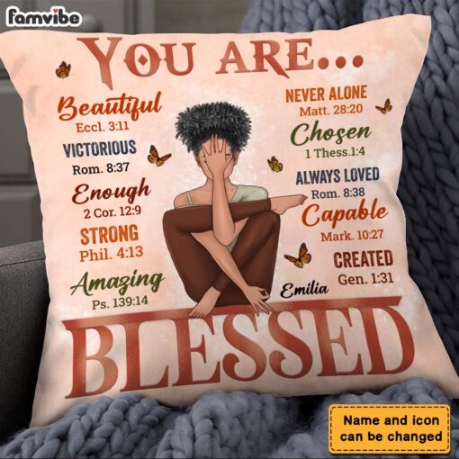 Personalized Daughter Granddaughter You Are Beautiful Loved Blessed Pillow