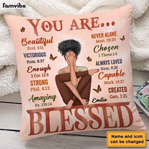 Personalized Daughter Granddaughter You Are Beautiful Loved Blessed Pillow