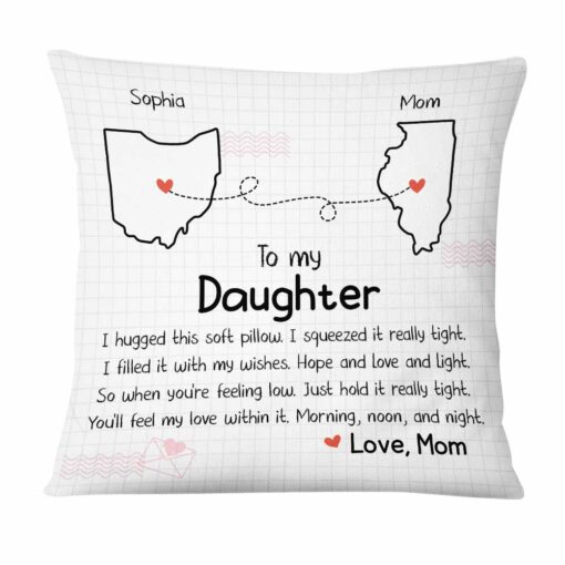 Personalized Daughter Hug This Drawing Pillow