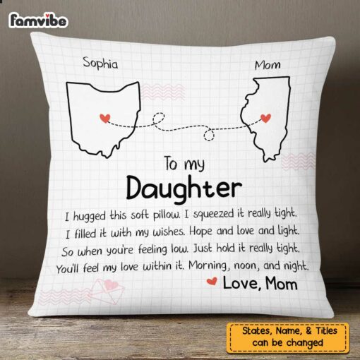 Personalized Daughter Hug This Drawing Pillow