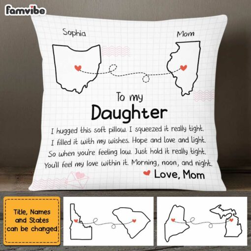 Personalized Daughter Hug This Drawing Pillow