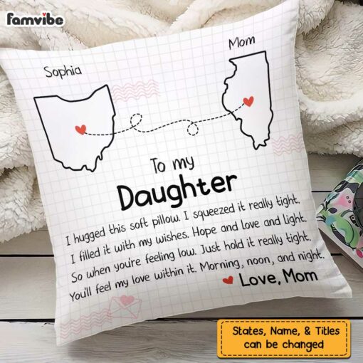 Personalized Daughter Hug This Drawing Pillow