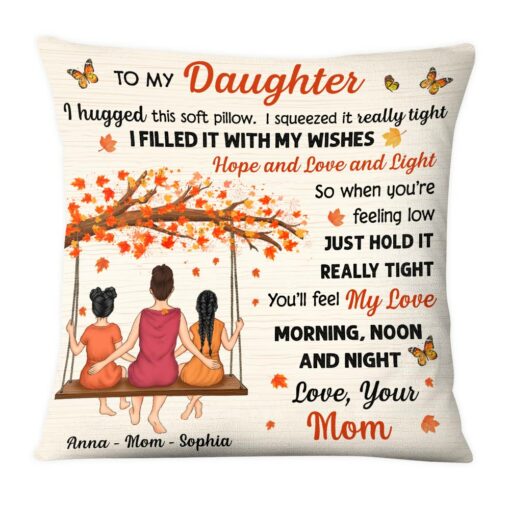 Personalized Daughter Hug This Fall Pillow