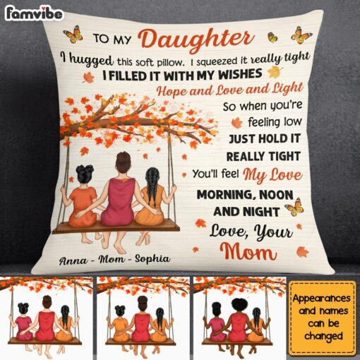 Personalized Daughter Hug This Fall Pillow