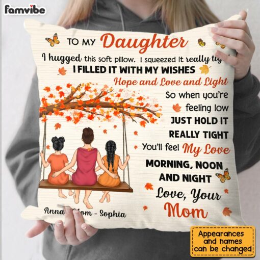 Personalized Daughter Hug This Fall Pillow