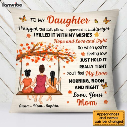 Personalized Daughter Hug This Fall Pillow