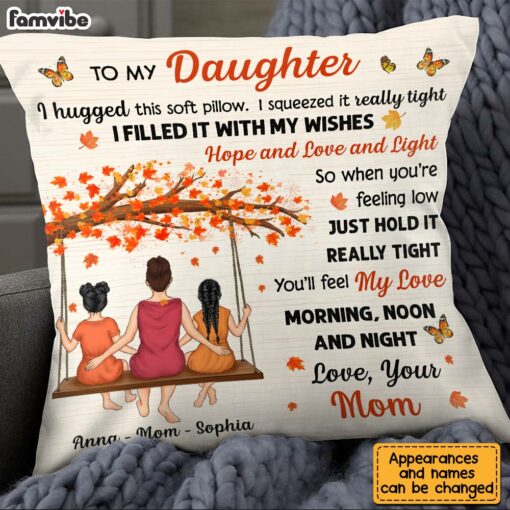 Personalized Daughter Hug This Fall Pillow