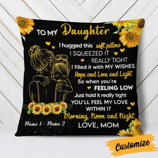 Personalized Daughter Hug This Pillow