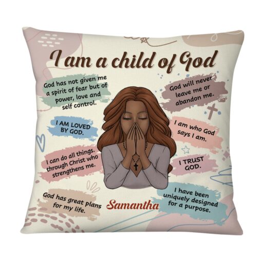 Personalized Daughter I Am A Child Of God Bible Verse Prayer Pillow