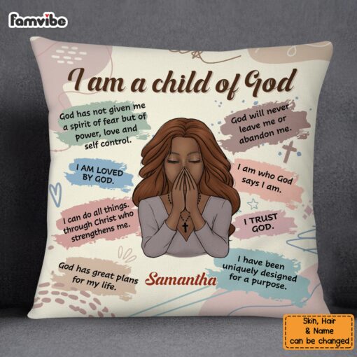 Personalized Daughter I Am A Child Of God Bible Verse Prayer Pillow