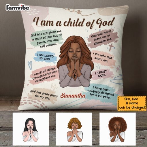 Personalized Daughter I Am A Child Of God Bible Verse Prayer Pillow