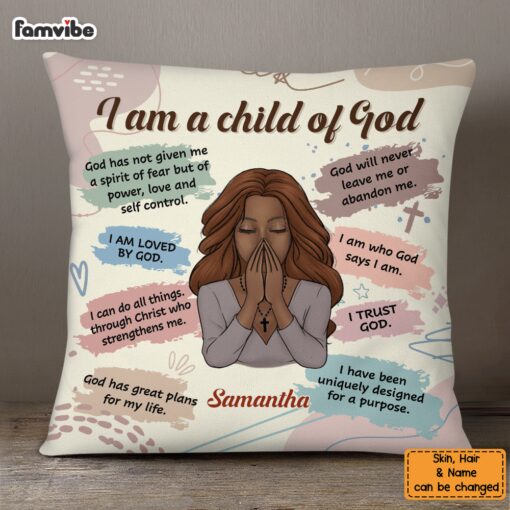 Personalized Daughter I Am A Child Of God Bible Verse Prayer Pillow