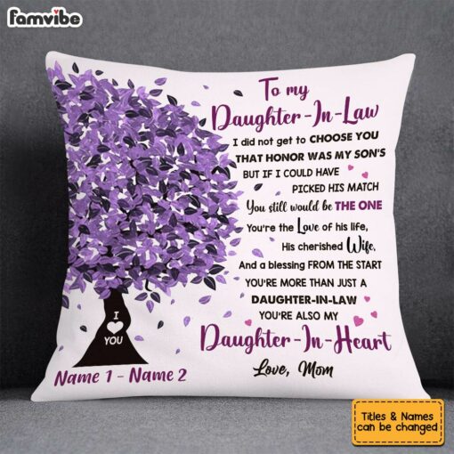 Personalized Daughter In Law Tree Pillow