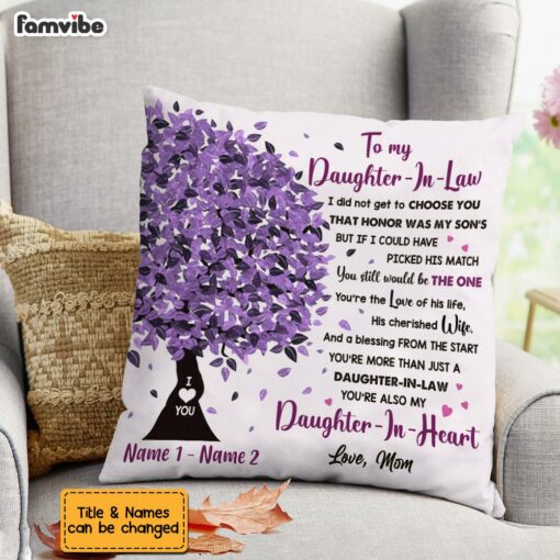 Personalized Daughter In Law Tree Pillow