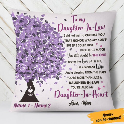 Personalized Daughter In Law Tree Pillow