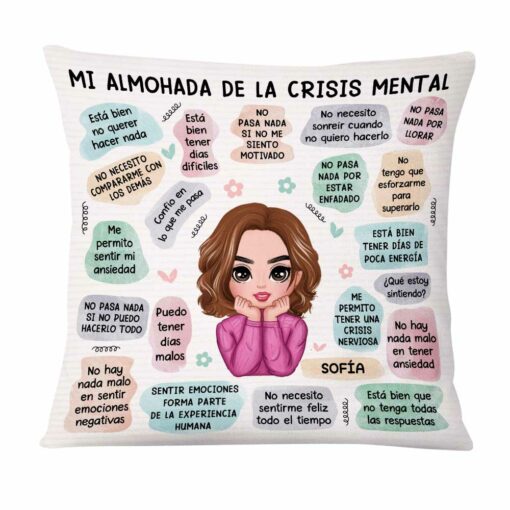 Personalized Daughter Mental Health Daily Affirmations Spanish Pillow