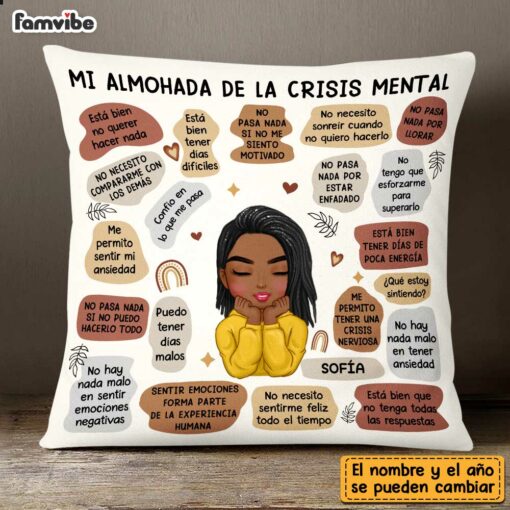 Personalized Daughter Mental Health Daily Affirmations Spanish Pillow