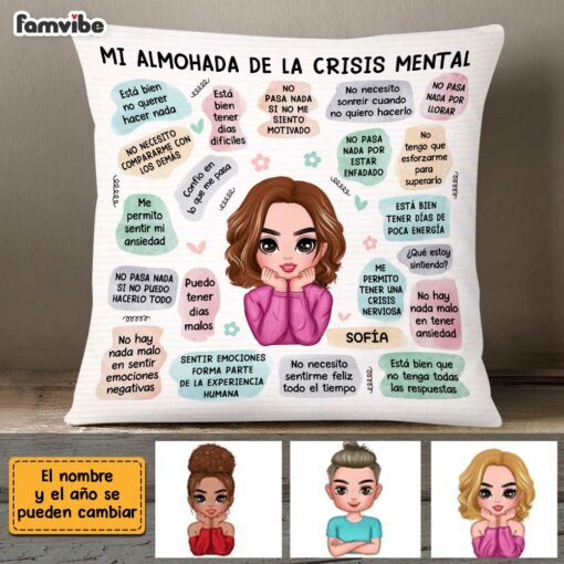 Personalized Daughter Mental Health Daily Affirmations Spanish Pillow