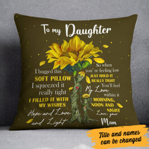 Personalized Daughter Sunflower Tree Pillow