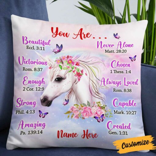 Personalized Daughter Unicorn God Says You Are Pillow