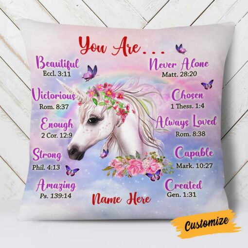 Personalized Daughter Unicorn God Says You Are Pillow