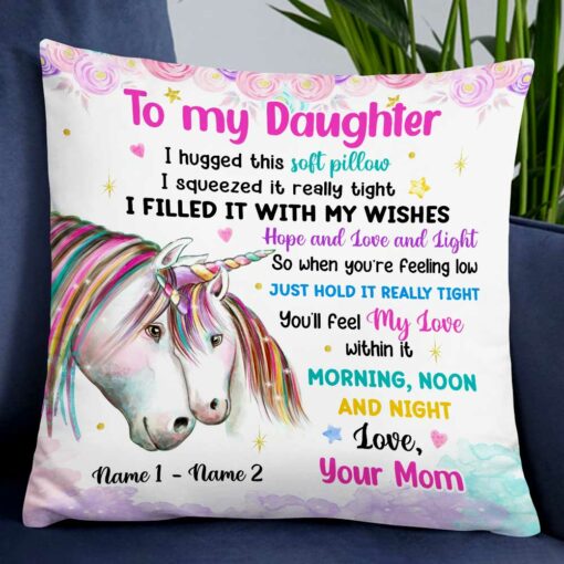 Personalized Daughter Unicorn Pillow