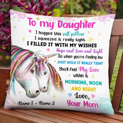 Personalized Daughter Unicorn Pillow