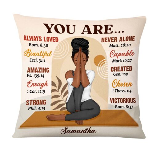 Personalized Daughter Yoga Girl You Are Beautiful Pillow