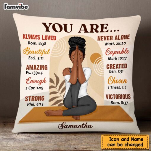 Personalized Daughter Yoga Girl You Are Beautiful Pillow