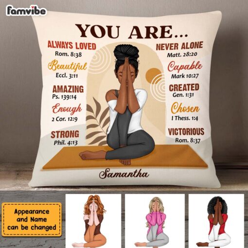 Personalized Daughter Yoga Girl You Are Beautiful Pillow