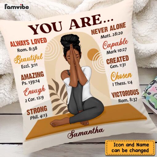 Personalized Daughter Yoga Girl You Are Beautiful Pillow