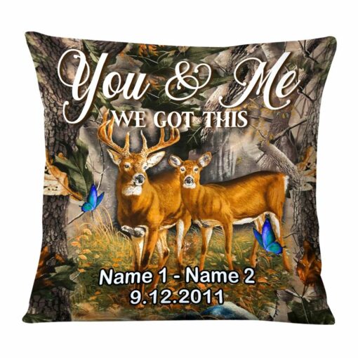 Personalized Deer Hunting Couple Pillow