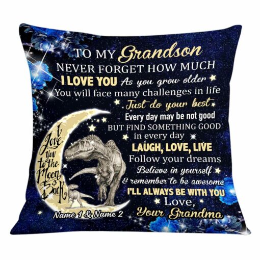 Personalized Dinosaur Daughter Granddaughter Son Grandson Pillow