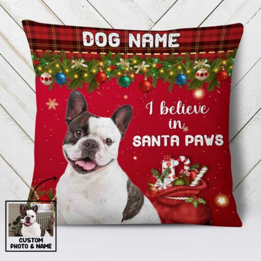 Personalized Dog Cat Christmas Photo Pillow