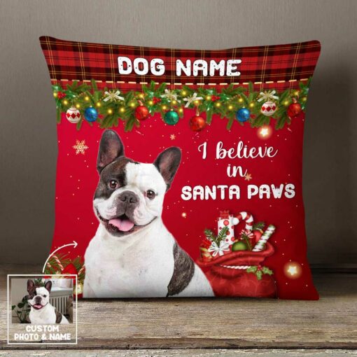 Personalized Dog Cat Christmas Photo Pillow